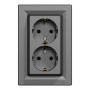 Розетка двойная с заземлением 16А Schneider Electric Антрацит EPH9900171 Розетка двойная с заземлением 16А Schneider Electric Антрацит EPH9900171