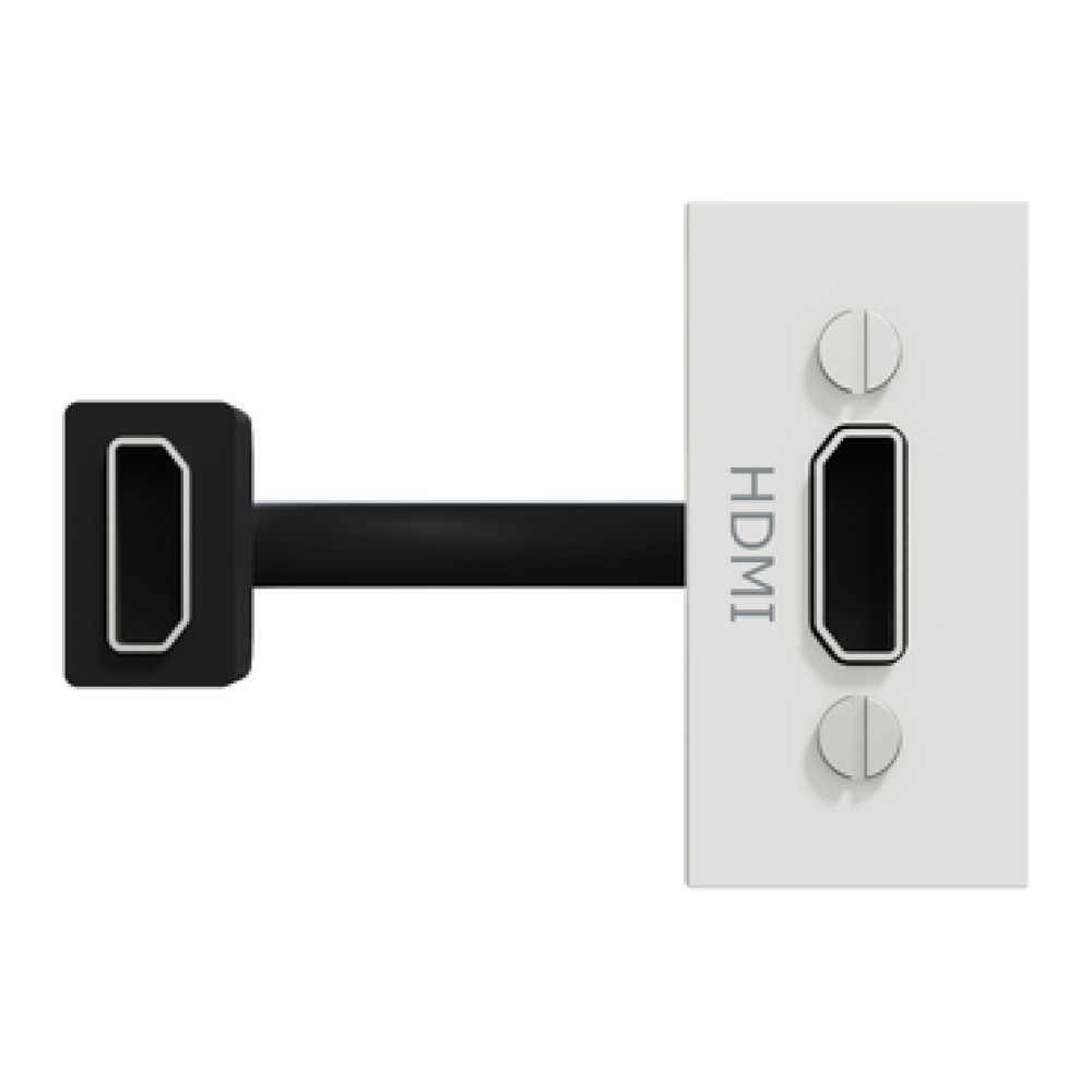 Розетка HDMI, 1 модуль білий