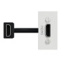 Розетка HDMI, 1 модуль білий