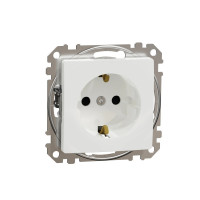Розетка с заземлением и защитными шторками Schneider Electric Sedna Design Белый 16А SDD111022