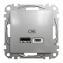 USB A+С розетка 2.1А Schneider Electric Sedna Design Алюміній SDD113402