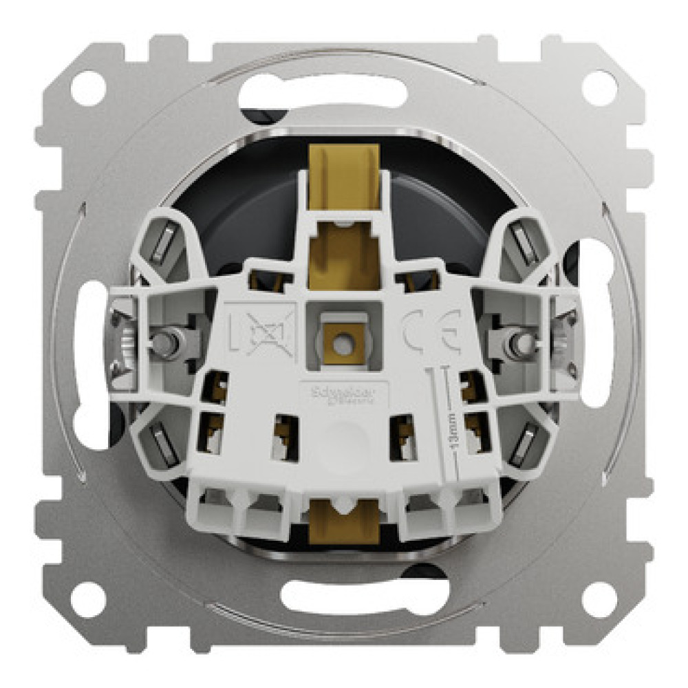 Розетка с заземлением и защитными шторками Schneider Electric Sedna Design Черный 16А SDD114022