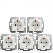 Акційна ціна! Продаж кратно 5 шт! Розетка із заземленням Schneider Electric Asfora біла EPH2970121, без рамки (на даний комплект розеток не розповсюджується накопичувальна знижка!)