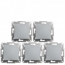 Акционная цена! Продажа кратно 5 шт! Выключатель одноклавишный Schneider Electric Asfora 10А Сталь EPH0100162 (на данный комплект не распространяется накопительная скидка!)