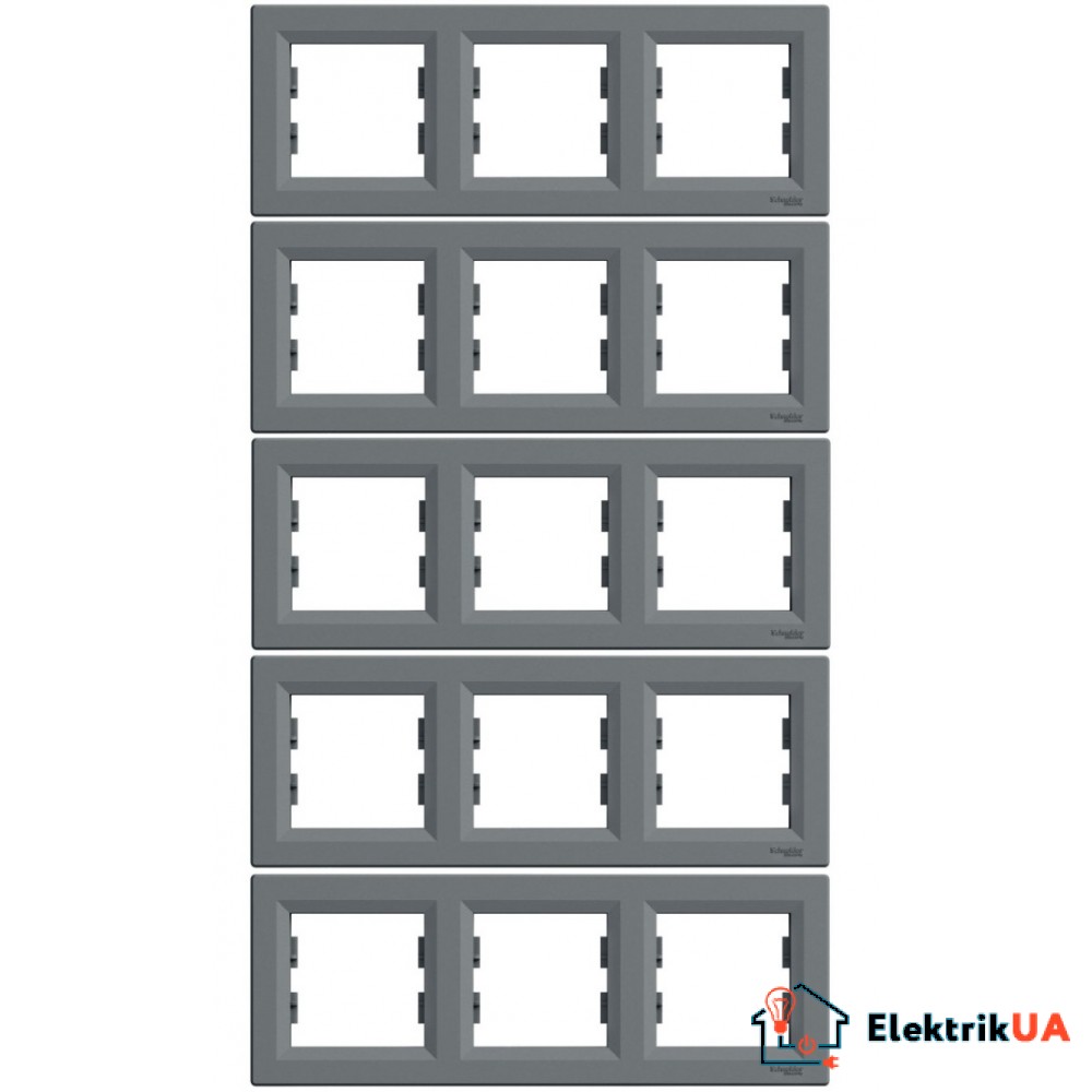 Акційна ціна! Продаж кратно 5 шт! Рамка 3-х кратна Schneider Electric Asfora Сталь EPH5800362 (на даний комплект не розповсюджується накопичувальна знижка!)