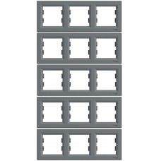 Акционная цена! Продажа кратно 5 шт! Рамка 3-постовая Schneider Electric Asfora Сталь EPH5800362 (на данный комплект не распространяется накопительная скидка!)