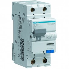 Диференційний автоматичний вимикач Hager 1 + N 10A 30 mA С 6 КА A 2м AD960J