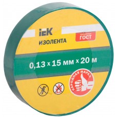 Изолента 0,13х15 мм зеленая 20 метров IEK