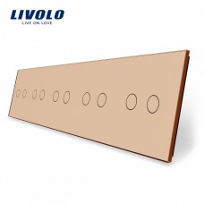 Лицьова панель для сенсорного вимикача Livolo 10 каналів колір золото (VL-C7-C2/C2/C2/C2/C2-13)