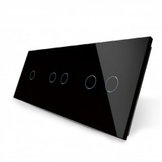 Лицьова панель для сенсорного вимикача Livolo 5 каналів (1 + 2 + 2) | колір чорний (VL-C7-C1/C2/C2-12)