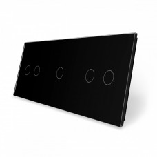 Лицьова панель для сенсорного вимикача Livolo 5 каналів (2 + 1 + 2) | колір чорний (VL-C7-C2/C1/C2-12)