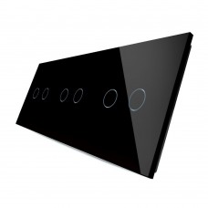 Лицьова панель для сенсорного вимикача Livolo 6 каналів, колір чорний, скло (VL-C7-C2/C2/C2-12)