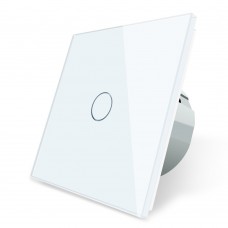Сенсорний вимикач Livolo, колір білий, скло (VL-C701-11)