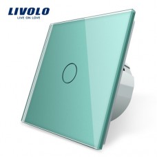 Сенсорный выключатель Livolo, цвет зеленый, стекло (VL-C701-18)