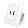 Двойная USB розетка Livolo с блоком питания 2.1А, 5V, цвет белый (VL-C792U-11)
