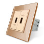 Розетка USB Livolo с блоком питания 2.1А, 5V, цвет золотой (VL-FCUA-1AP)