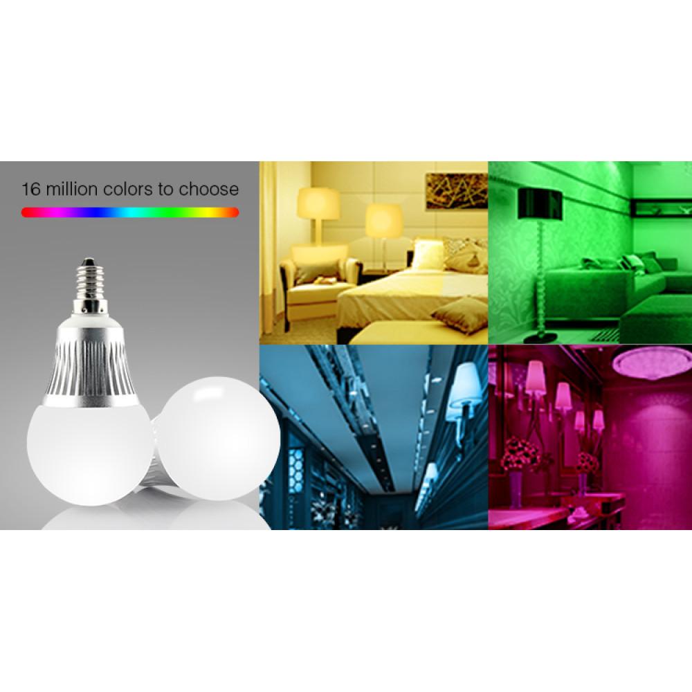LED лампа 5 Вт, Е14, 2700K + RGB, RF 2,4 GHz дистанційне керування LL013-WW RGBW