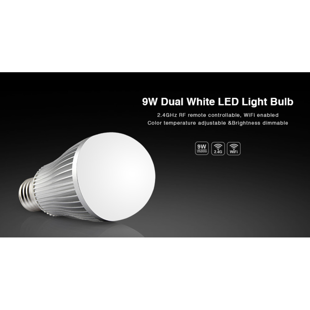 LED лампа 9 Вт, Е27, 2700-4200К, RF 2,4 GHz дистанційне управління Mi-Light LL019-CWW