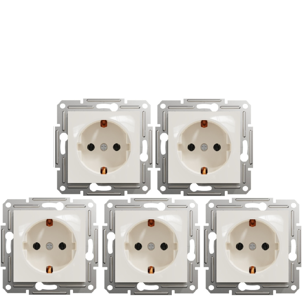 Розетка із заземленням Schneider Electric Asfora Слонова кістка EPH2970123, без рамки - (Ціна за 5 шт)
