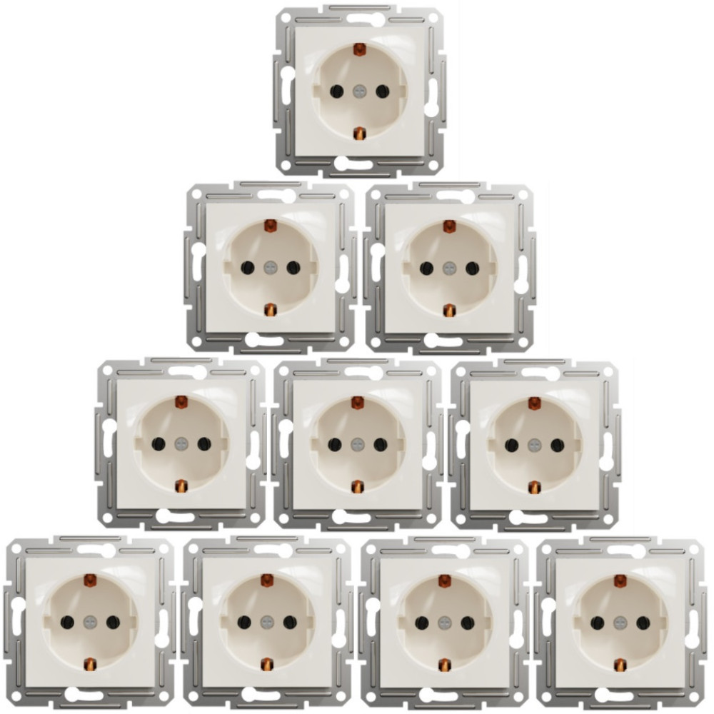 Розетка із заземленням Schneider Electric Asfora Слонова кістка EPH2970123 без рамки - (Ціна за 10 шт)