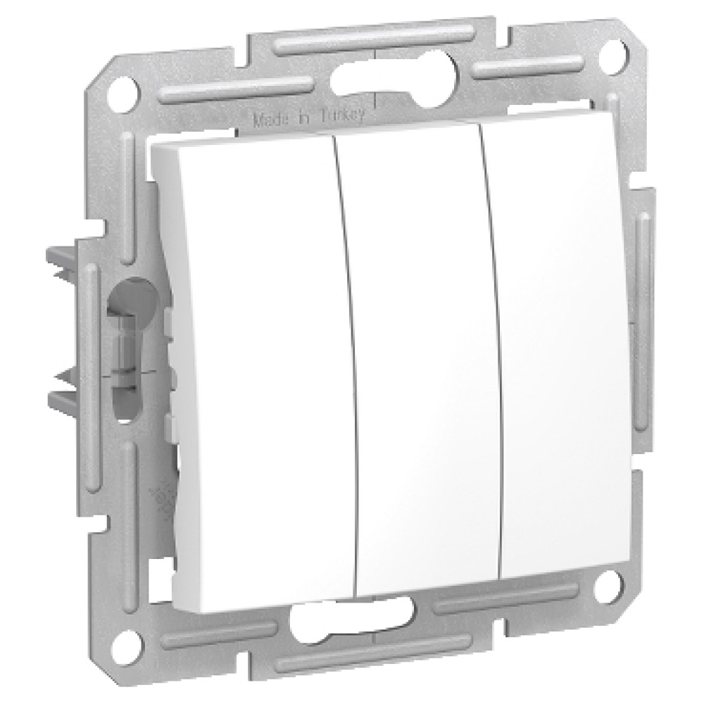 Вимикач триклавішний Schneider Electric Sedna білий EPH0300621