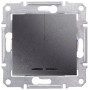 Выключатель двухклавишный с подсветкой Schneider Electric Sedna 10А Графит SDN0300370