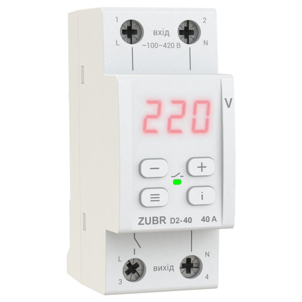 Реле контроля напряжения ZUBR D2-40 red