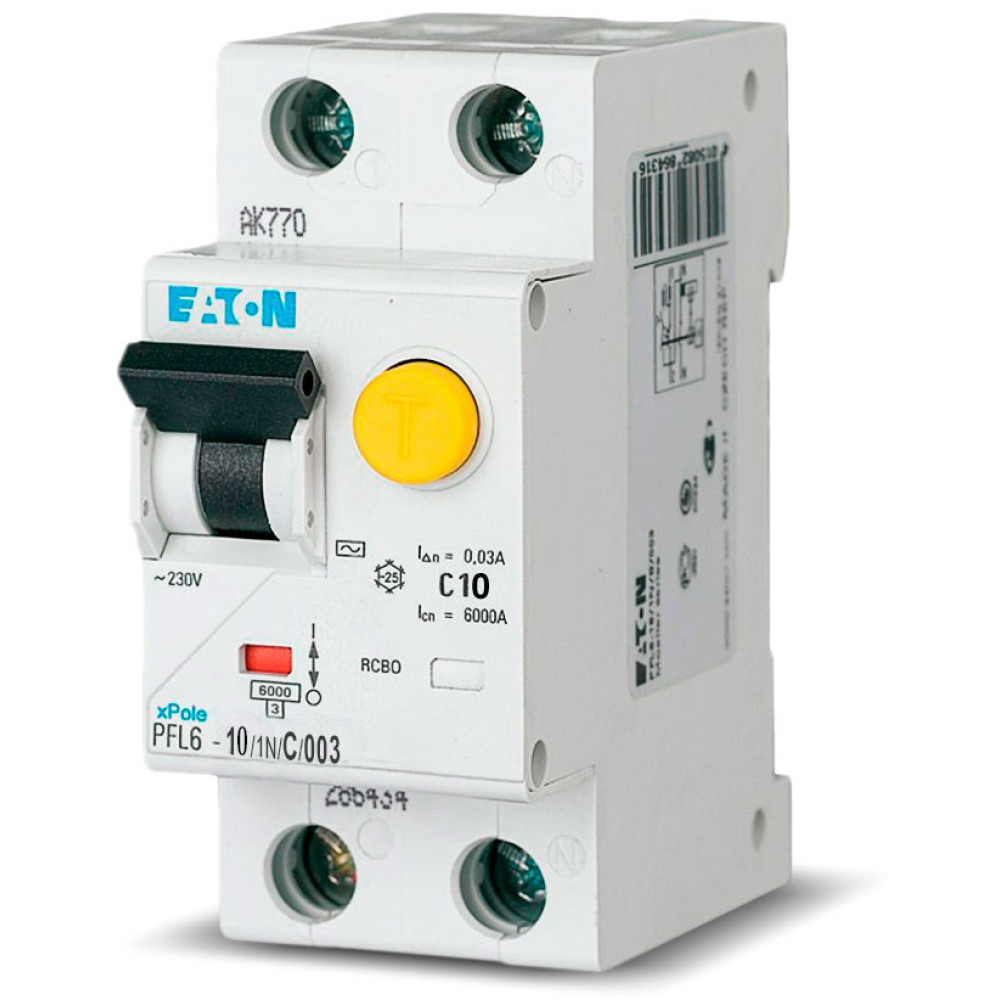 Дифференциальный автомат EATON PFL6-10/1N/C/003 (286465)