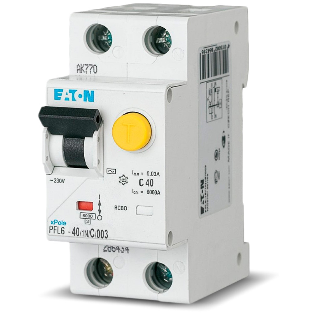 Дифференциальный автомат EATON PFL6-40/1N/C/003 (286471)