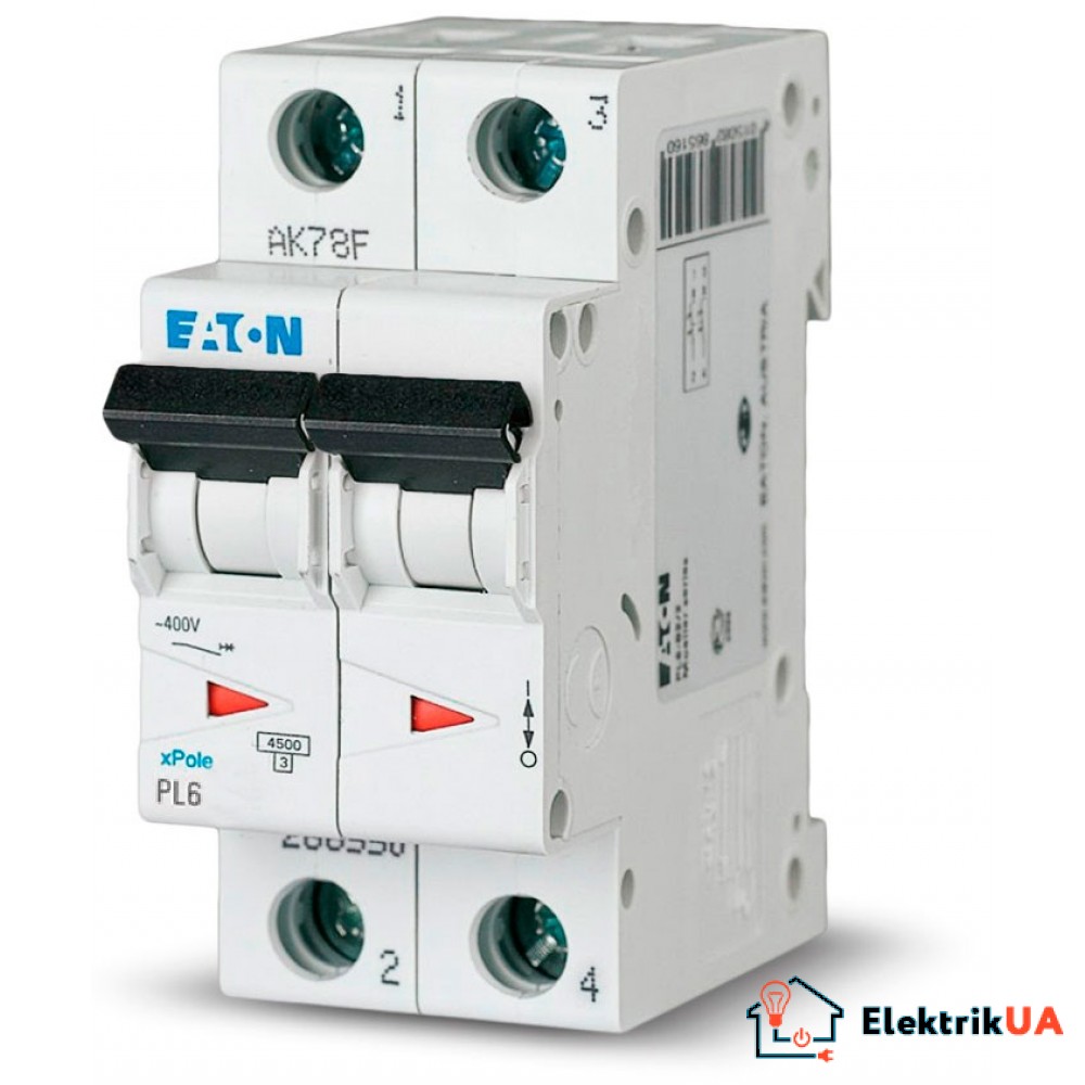 Автоматичний вимикач EATON PL6 C40 2p (286571)
