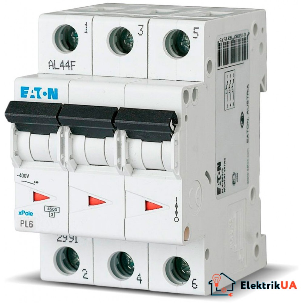 Автоматичний вимикач EATON PL6 C50 3p (286606)