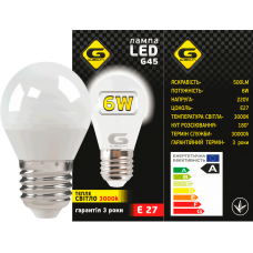Лампа LED Кулька G-tech G45-6W-E27-3000K G