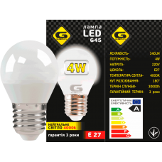 Лампа LED Кулька G-tech G45-4W-E27-4000K G