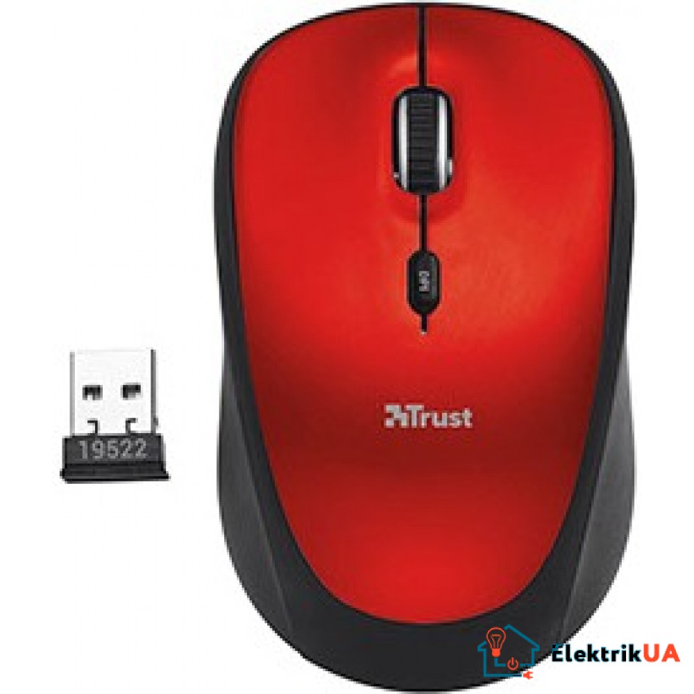 Мышь Trust Yvi Wireless Mini Mouse Red