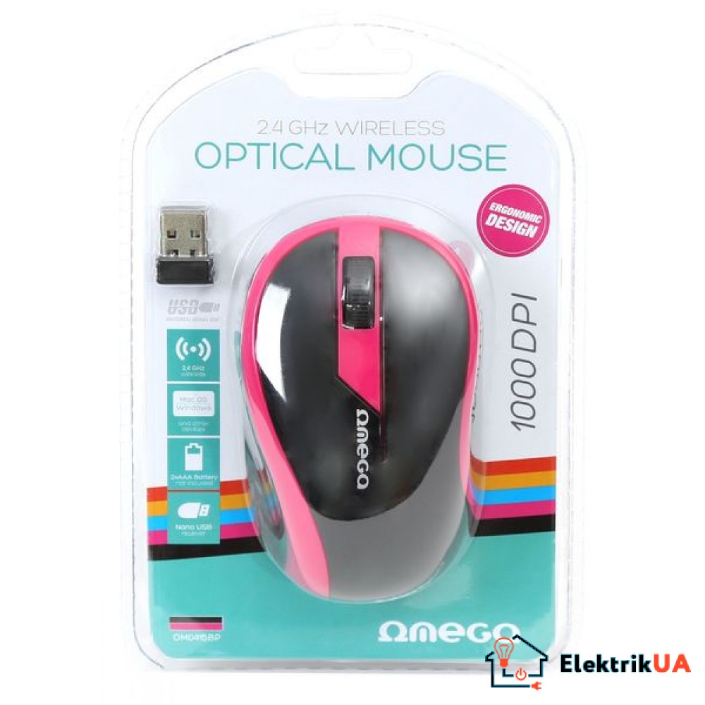 Мышь Omega OM-415 Wireless Pink/Black