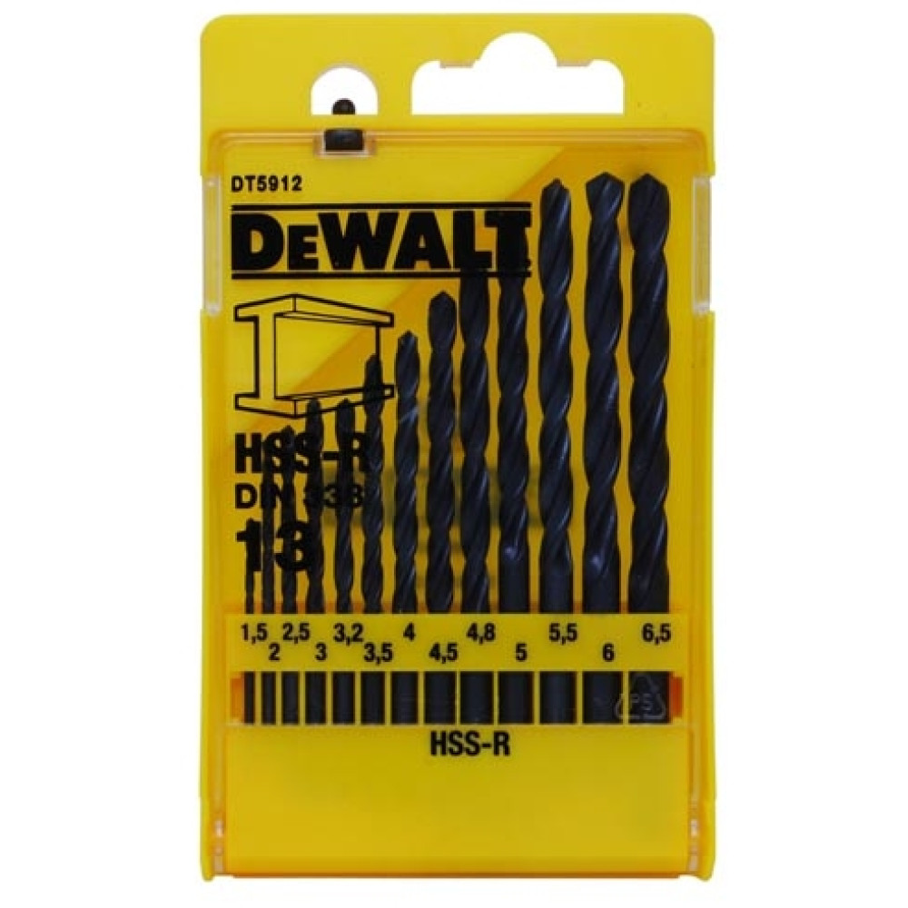 Набір зверл по металу Dewalt HSS-R 13шт, d = 1,5-6,5мм.