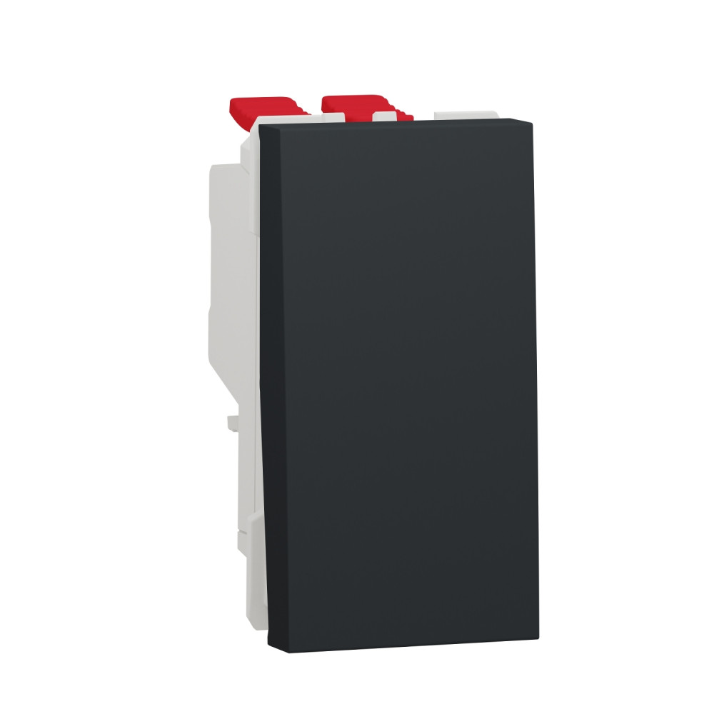 Перемикач 1-клавішний перехресний схема 7, 10А, 1 модуль антрацит