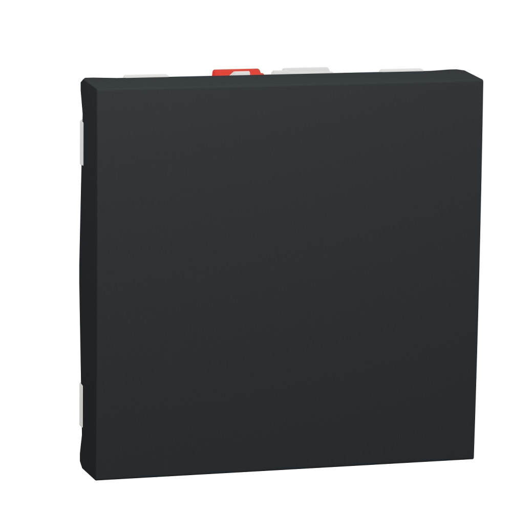 Перемикач 1-клавішний схема 6, 10А, 2 модулі антрацит