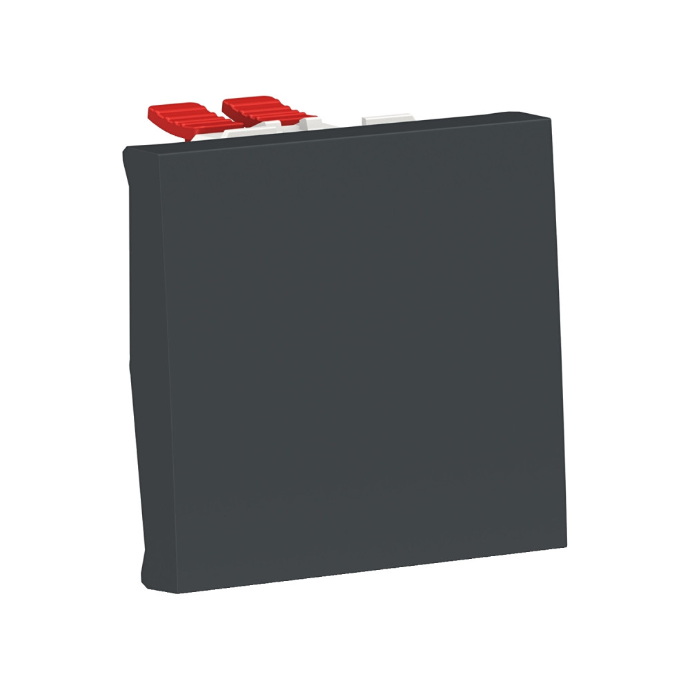 Перемикач 1-клавішний перехресний схема 7, 10А, 2 модулі антрацит