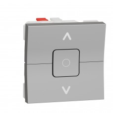 Вимикач для жалюзі 2-клавішний схема 4, 6А, 2 модулі алюміній