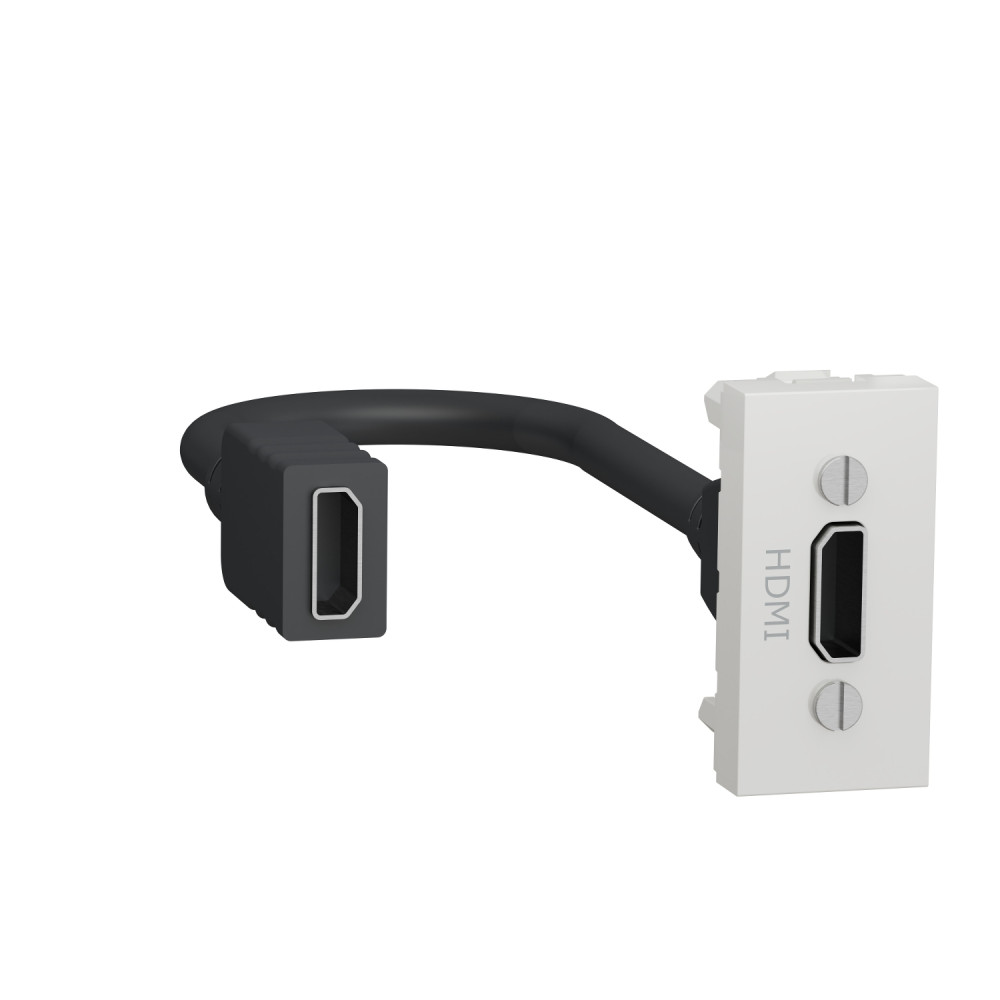 Розетка HDMI, 1 модуль білий