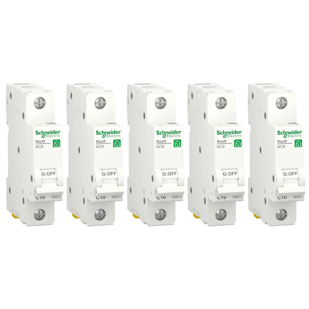 Автоматичний вимикач RESI9 Schneider Electric 10 А, 1P, крива С, 6кА - (Ціна за 5шт)