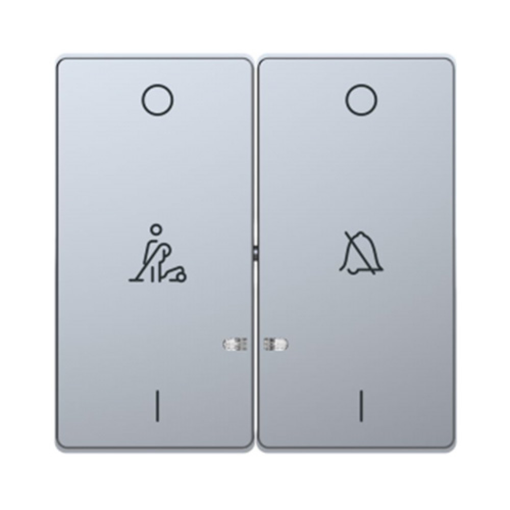 Кнопка дзвінка/покоївка LED подвійна Merten D-Life Нержавіюча сталь (MTN3429-6036)
