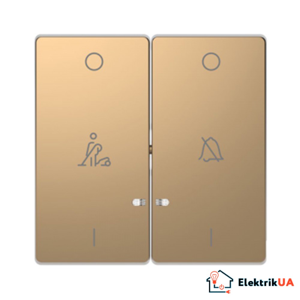 Кнопка звонка/горничная LED двойная Merten D-Life Шампань (MTN3429-6051)