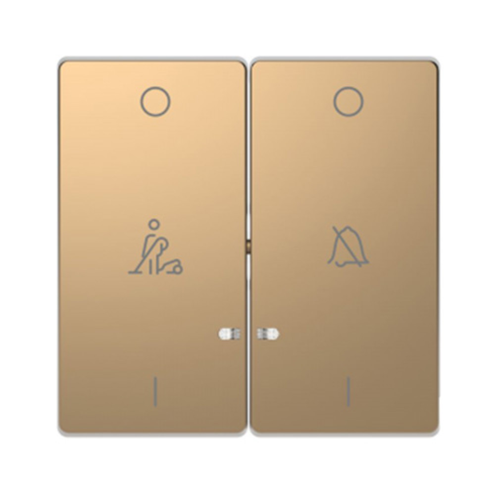 Кнопка звонка/горничная LED двойная Merten D-Life Шампань (MTN3429-6051)