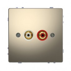 Аудиорозетка с двумя гнездами тюльпан Merten D-Life Никель (MTN4350-6050)