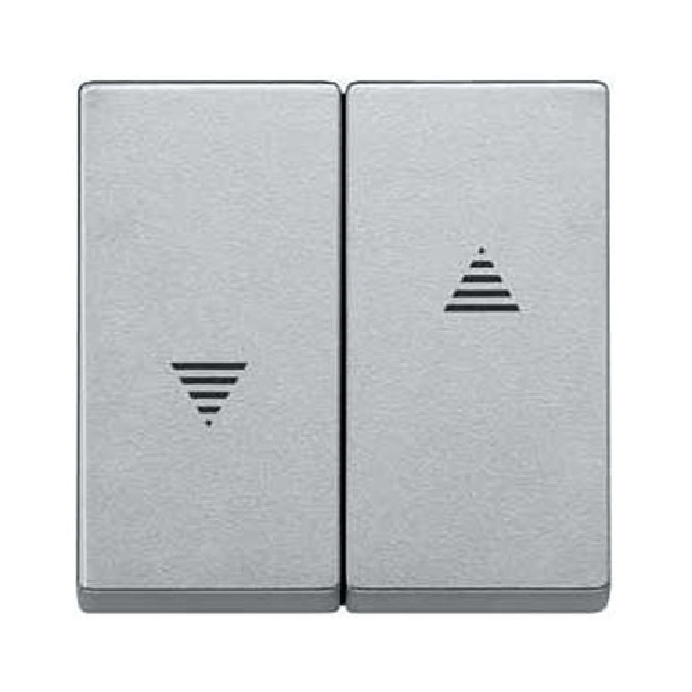 Кнопочный выключатель управления жалюзи Merten System M Алюминий (MTN435560)