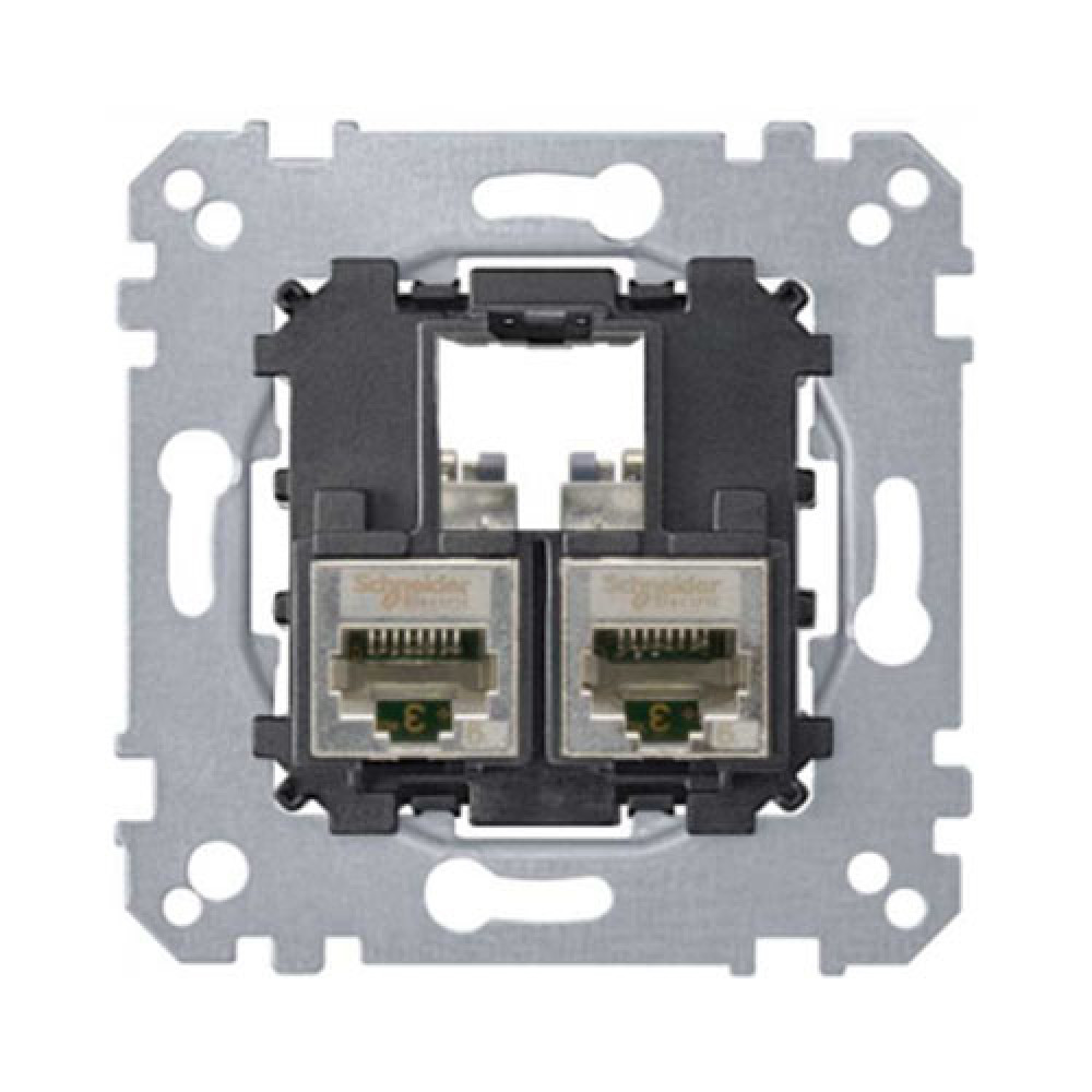 Механизм компьютерной розетки (2xRJ45 Cat5e FTP) Merten D-Life (MTN4575-0012)