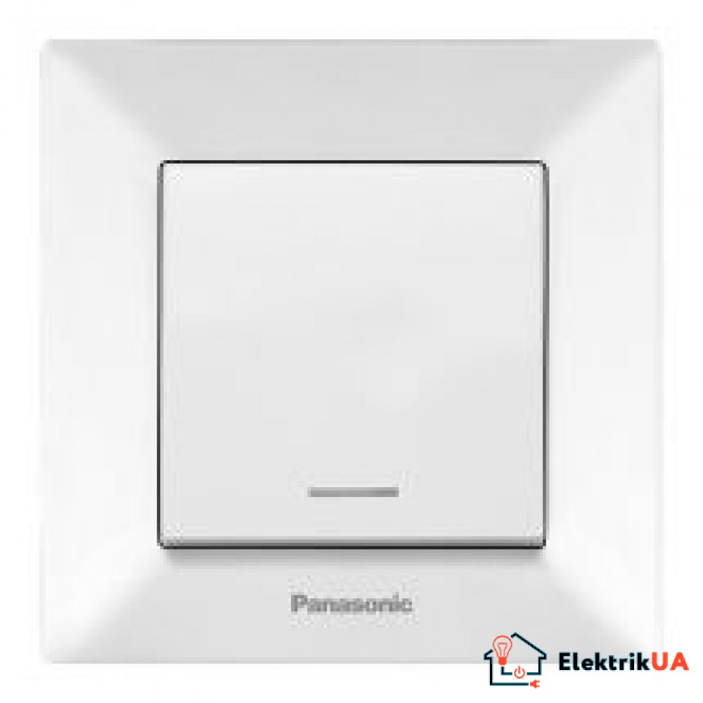 Вимикач Panasonic Arkedia Slim одноклавішний з підсвічуванням білий