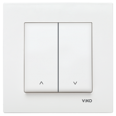 Выключатель управления жалюзи 2-х клавишный VIKO Karre Белый (90960072)